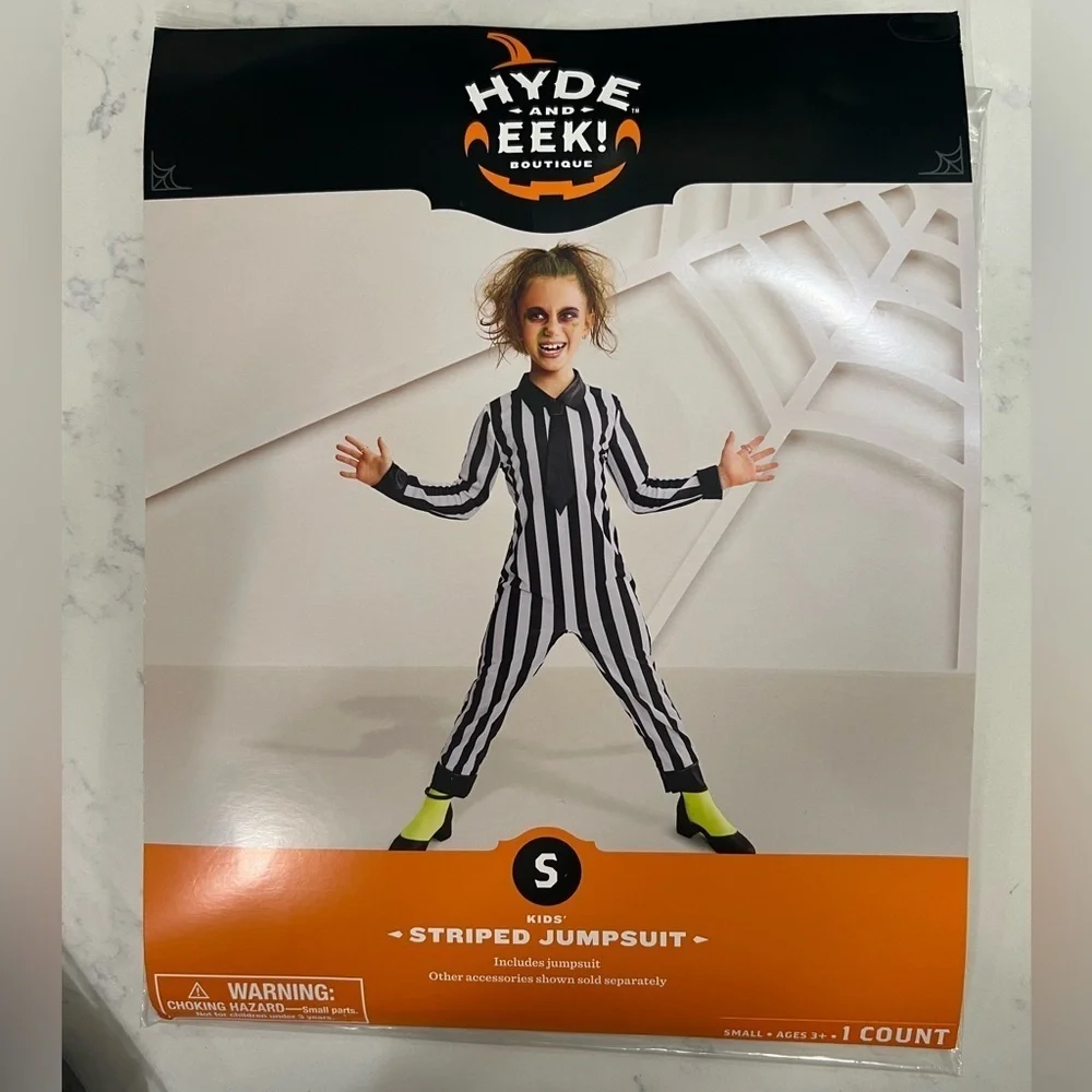 Black and White Striped Costume Jumpsuit